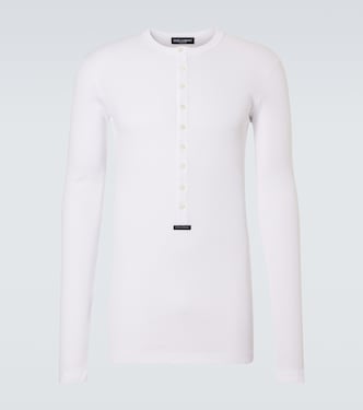 Ribbed-knit cotton Henley shirt | Dolce&Gabbana