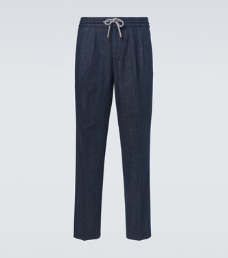 Pleated straight jeans | Brunello Cucinelli
