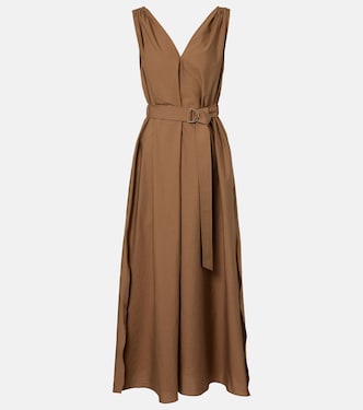 Robe midi en coton mélangé | Brunello Cucinelli