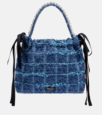 Drawstring Mini embellished top-handle bag | Jimmy Choo