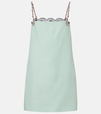 Vestido corto de Crepe Couture adornado | Valentino