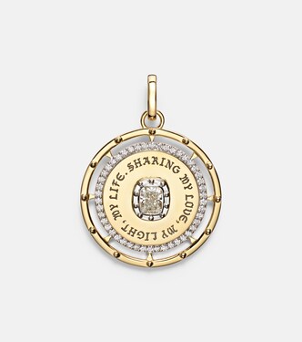True Love Lovestruck Commitment Large 18kt gold pendant with diamonds | FoundRae