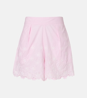 Embroidered cotton poplin shorts | Juliet Dunn