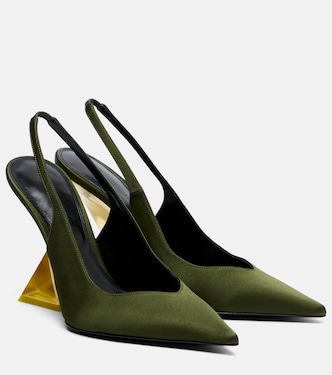 Slingback-Wedges aus Satin | The Attico
