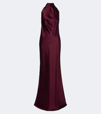 Chilton halterneck satin gown | Ralph Lauren Collection