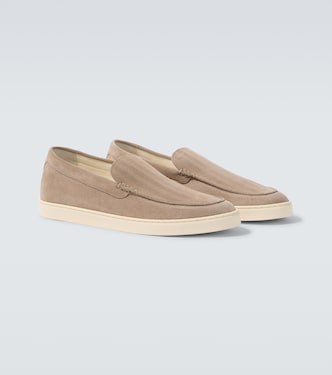 Chevron suede slip-on shoes | Brunello Cucinelli