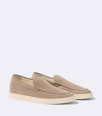 Chevron suede slip-on shoes | Brunello Cucinelli