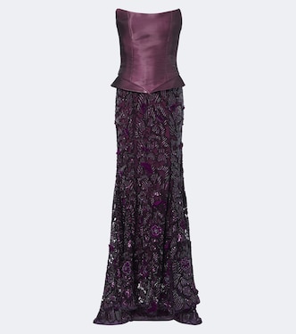 Iris embellished silk corset gown | Là Fuori