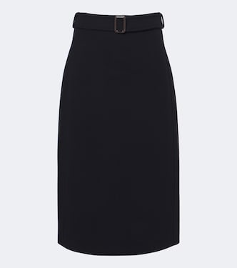 Belted virgin wool midi skirt | 'S Max Mara
