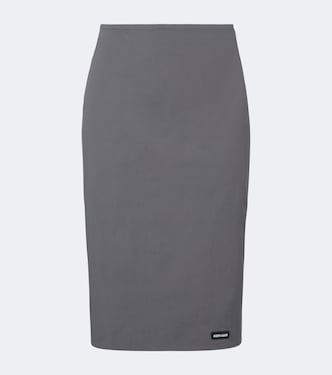Cotton-blend poplin pencil skirt | Miu Miu