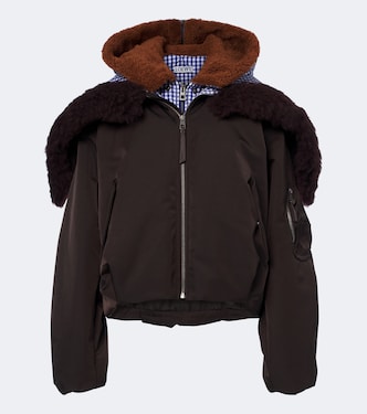 Gingham hooded layered technical jacket | Loewe
