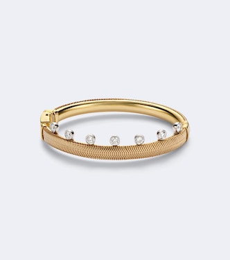 Feelings 18kt gold and enamel bangle with diamonds | Nikos Koulis