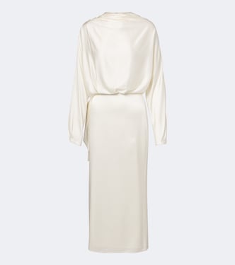 Phoebe draped silk-blend midi dress | Staud