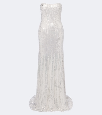 Floating Heart sequined strapless gown | Jenny Packham