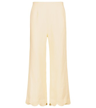 Pantalon droit taille haute en lin | Lisa Marie Fernandez