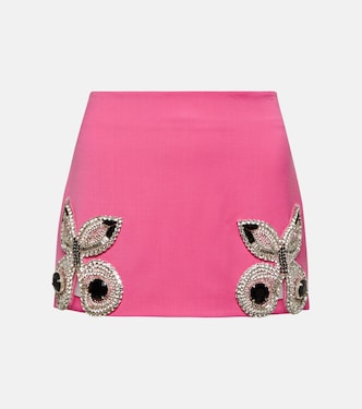 Minifalda de lana adornada | Area