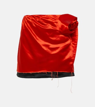 Minifalda de satén con aplique floral | Didu