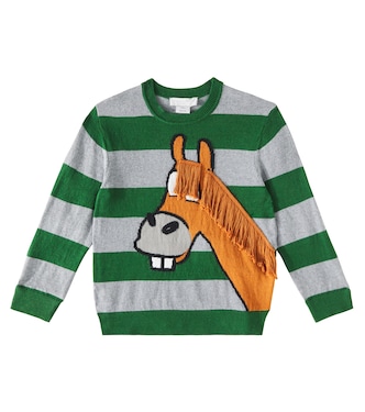 Striped cotton and wool sweater | Stella McCartney Kids