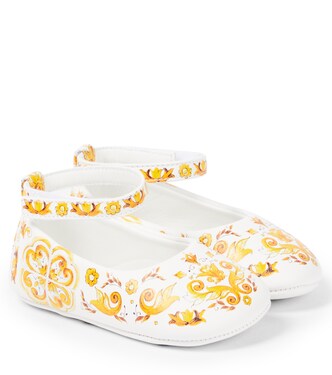 Baby printed leather ballet flats | Dolce&Gabbana Kids