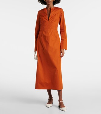 co tiered cotton midi dress Tiered cotton midi dress in orange - CO