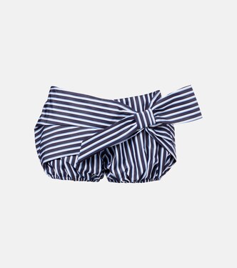 Bow-detail striped cotton shorts | Rabanne