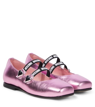 皮革芭蕾舞平底鞋 | Moschino Kids