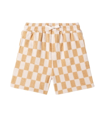 Checked cotton-blend jersey shorts | Rylee + Cru