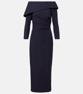 Off-shoulder crêpe midi dress | Safiyaa