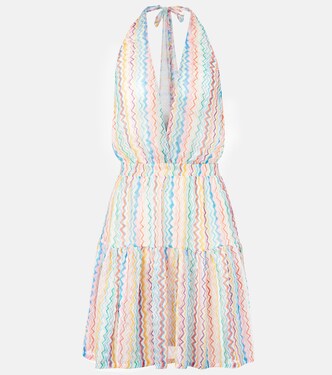 Zigzag sheer halterneck minidress | Missoni