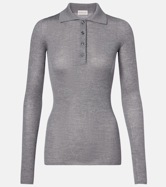 Ribbed-knit wool polo shirt | Moncler