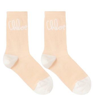 Logo cotton-blend socks | Chloé Kids