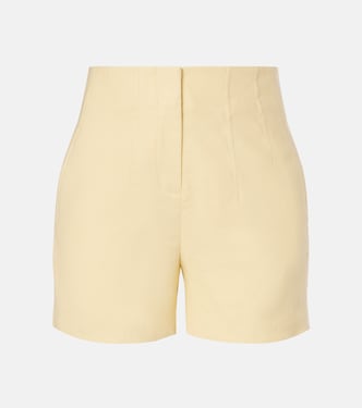 Brit high-rise linen-blend shorts | Veronica Beard