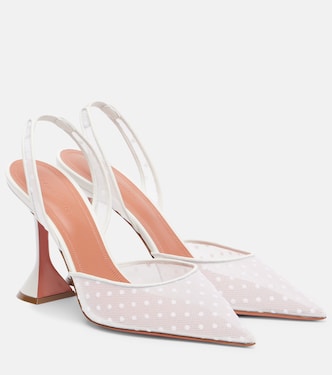 Holli 95 point d'esprit slingback pumps | Amina Muaddi