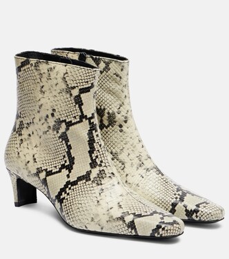 Wally snake-effect leather ankle boots | Staud