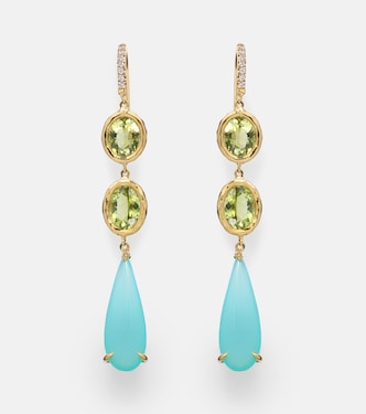 Boucles d’oreilles Santorini en or 18 ct et pierres précieuses | Octavia Elizabeth