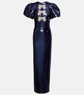 Cressida puff-sleve sequined gown | Rebecca Vallance