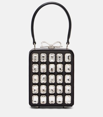 Micro crystal-embellished box bag | Self-Portrait