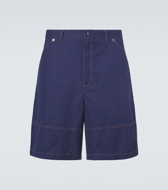 Cotton and linen gabardine shorts | Moncler