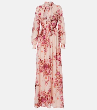 Floral neck-tie silk voile gown | Erdem