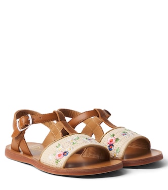 Plagette embroidered leather sandals | Pom d'Api