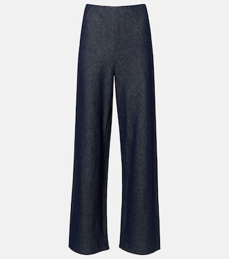 Colette cotton and linen chambray wide-leg pants | Vince