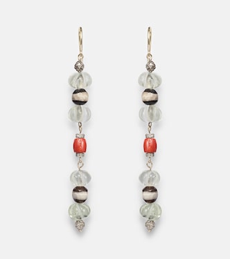 9kt gold (375/1000) and sterling silver (925) earrings with gemstones | Ileana Makri