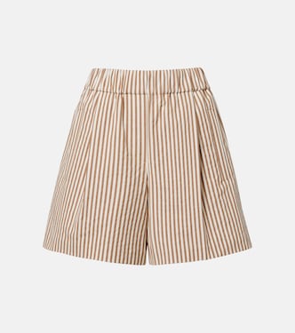Striped cotton-blend shorts | Brunello Cucinelli