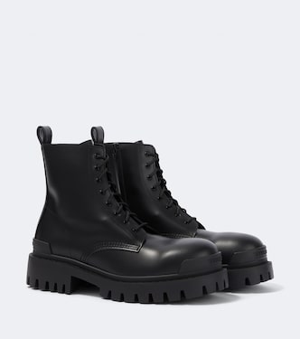 Combat Strike leather combat boots | Balenciaga