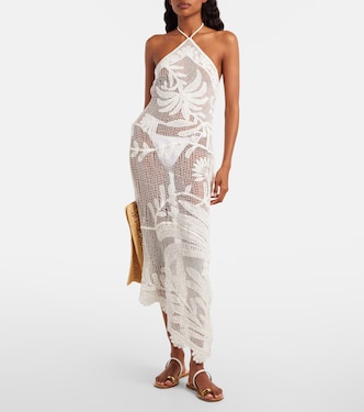 Martina cotton crochet midi dress in white - Farm Rio
