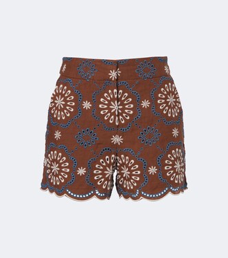 Allen broderie anglaise linen shorts | Veronica Beard