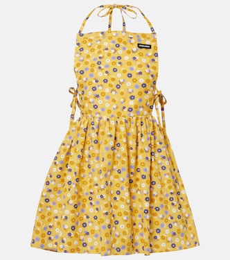 Floral open-back cotton poplin minidress | Miu Miu
