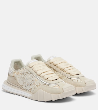 Runner suede-trimmed lace sneakers | Dolce&Gabbana