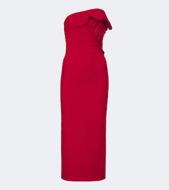 Vestido corsé de lana y seda drapeado | Roland Mouret