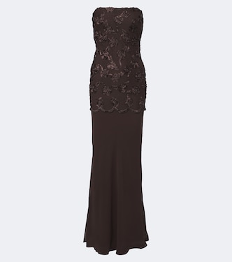 Embroidered floral mesh maxi dress | Rotate